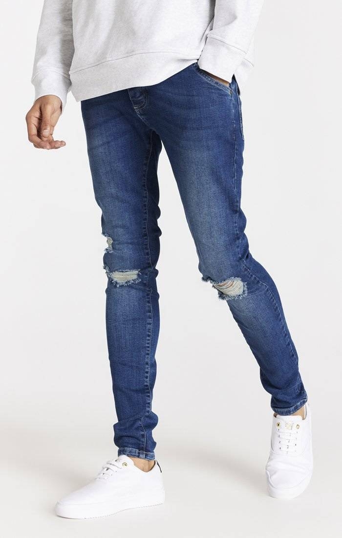 SIKSILK SLIM FIT DISTRESSED DENIMS