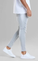 SIKSILK RAW HEM BIKER DENIMS