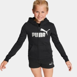 PUMA ESS+ LOGO FULL-ZIP HOODIE GIRLS