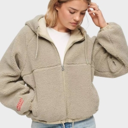 SUPERDRY BORG BOXY ZIP HOOD WOMENS