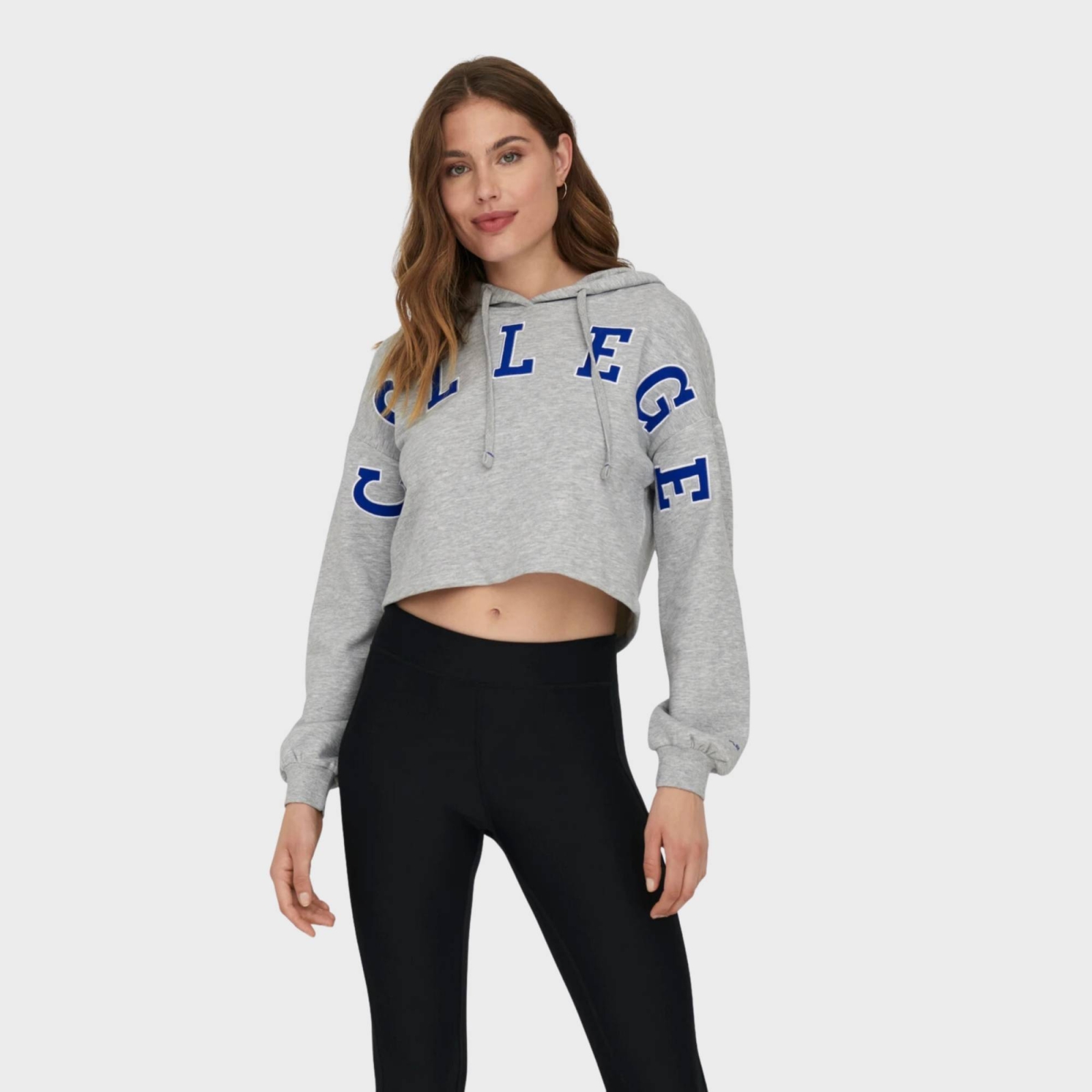 ONLY PLAY COLLEGE CROP BRUSH HOOD SWEAT