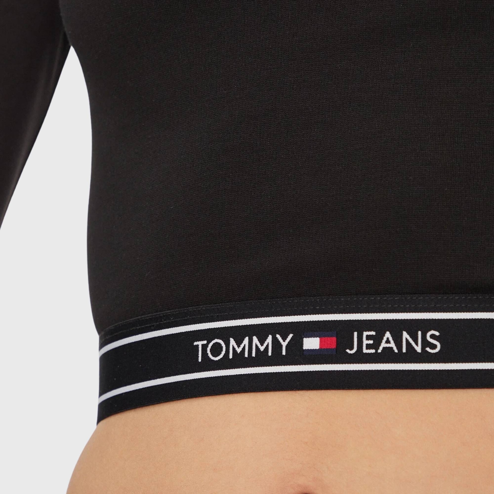 TOMMY CROPPED TAPING CUT OUT LS TOP