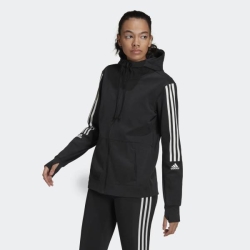 ADIDAS WOMENS TAPERED CUFF HOODY WITH ZIP