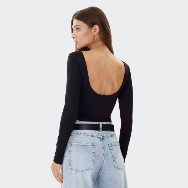 TOMMY JEANS SILVER SCRIPT LONGSLEEVE BODY