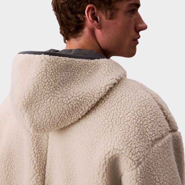 CALVIN KLEIN JEANS SHERPA FUNNEL NECK FULL ZIP HOODIE