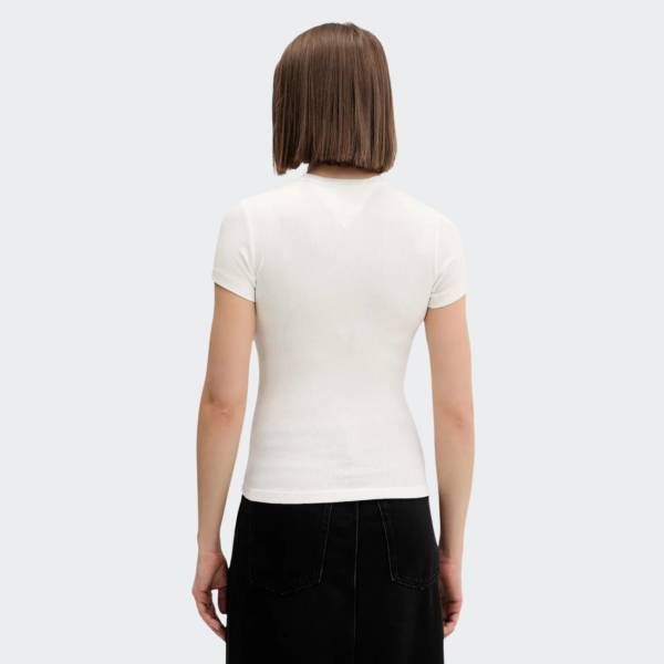TOMMY JEANS SLIM  ESSENTIAL LOGO RIB TEE
