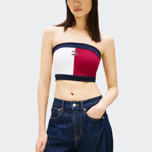 TOMMY JEANS FLAG BADGE TUBE TOP