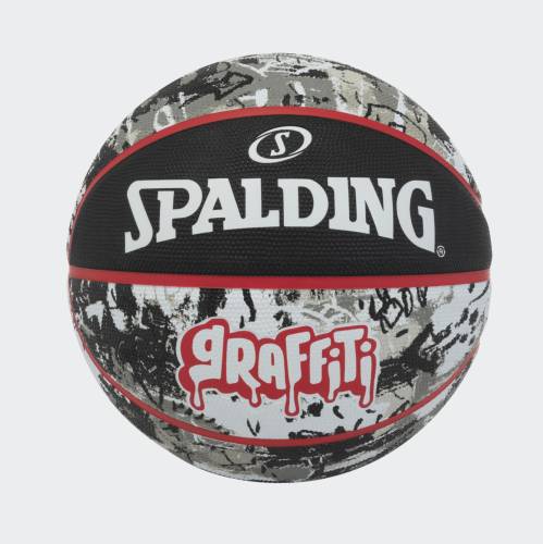 SPALDING BLACK RED GRAFFITI SIZE 7 RUBBER BASKETBALL
