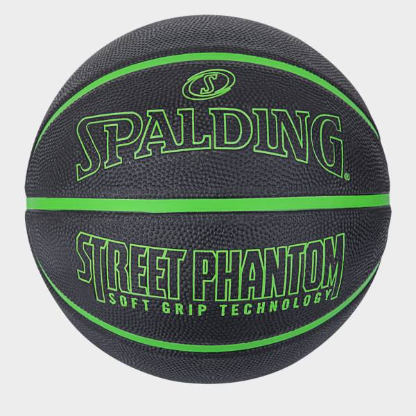 SPALDING STREET PHANTOM BLK GREEN SGT RUBBER BASKETBALL