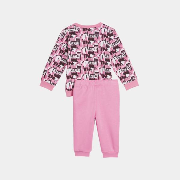 PUMA INFANTS MINICATS AOP CREW JOGGER SUIT