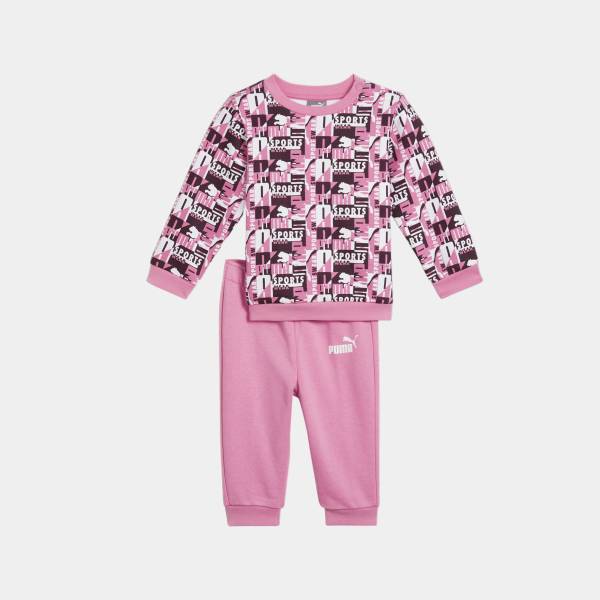 PUMA INFANTS MINICATS AOP CREW JOGGER SUIT