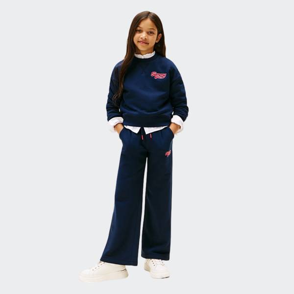 TOMMY HILFIGER WIDE LEG VARSITY FLOCK SWEATPANTS