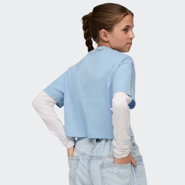 PUMA ESSENTIALS 2 COLOR NO. 1 LOGO  SHORT LENGTH GIRLS TEE