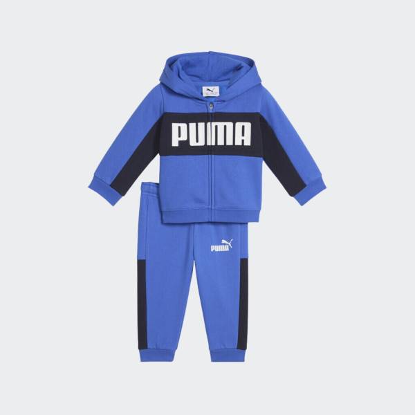 PUMA MINICATS ESSENTIALS BLOCK HOODED FULL ZIP  INFANTS FLEECE SET